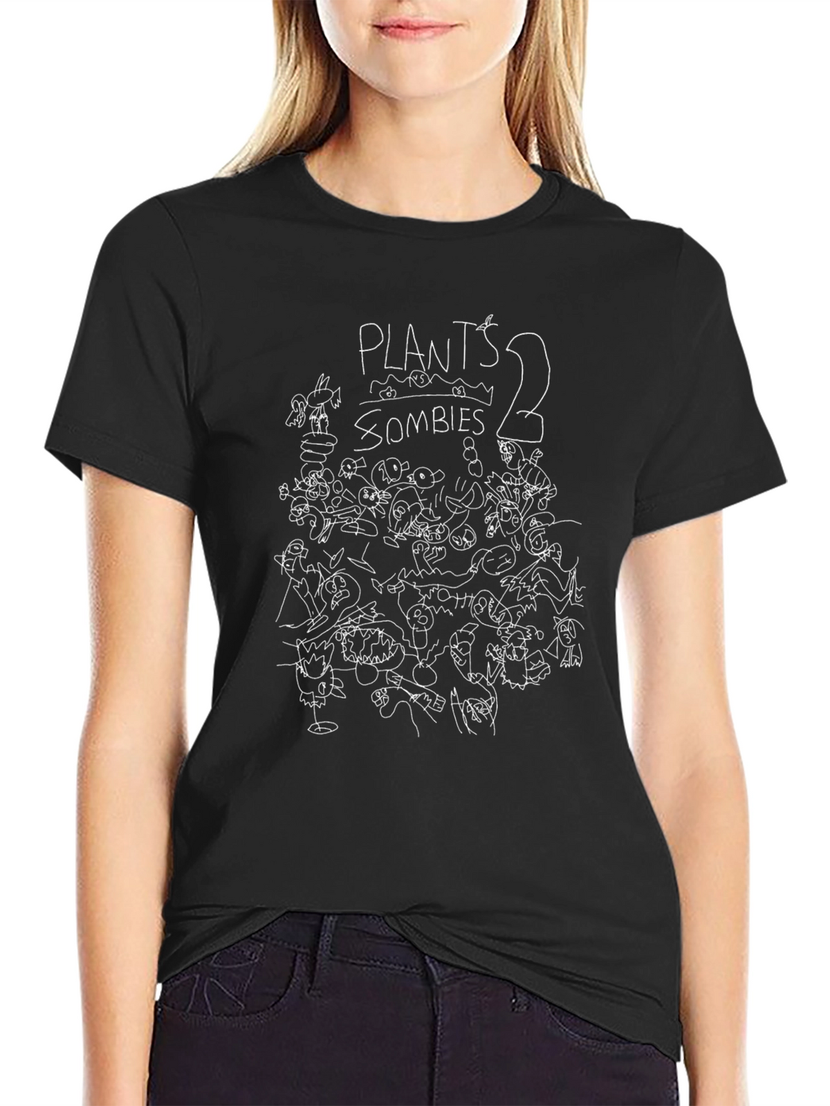 Plants vs Zombies 2 Scribble Art T-Shirt