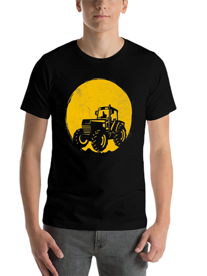Tractor Graphic Tee - Black Cotton Blend