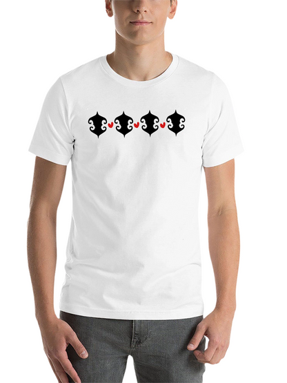 Heart Accent Graphic Black Crew Neck T-Shirt