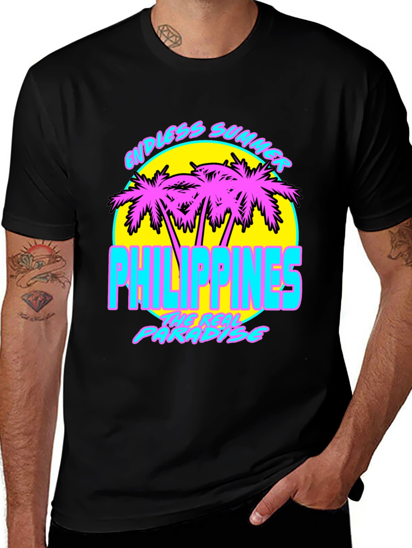 Endless Summer Philippines T-Shirt Retro Palm Tree Design