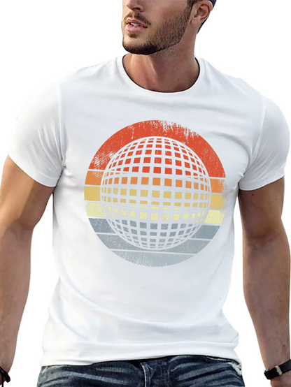 Retro Globe Graphic T-Shirt - Mens Black Tee