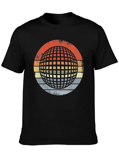 Retro Globe Graphic T-Shirt - Mens Black Tee