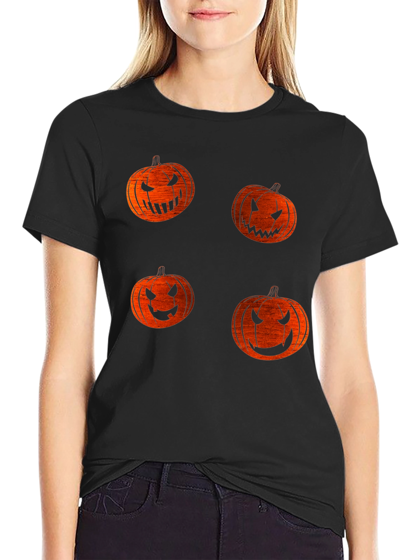 Halloween Pumpkin Face T-Shirt - Spooky Season