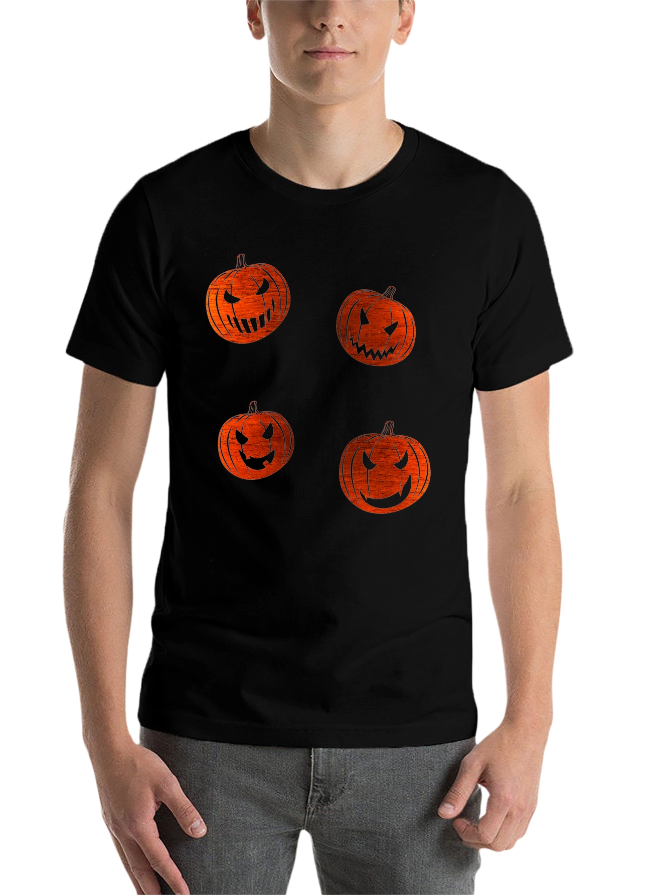 Halloween Pumpkin Face T-Shirt - Spooky Season