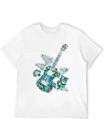 Floral Guitar Graphic T-Shirt - Tropical Music Vibe