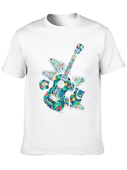 Floral Guitar Graphic T-Shirt - Tropical Music Vibe