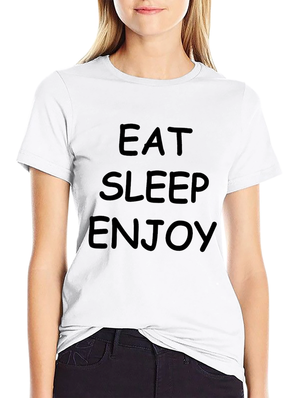 Eat Sleep Enjoy Mens Black T-Shirt