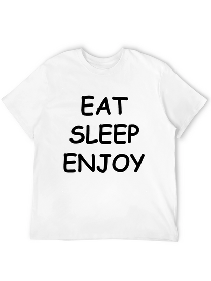 Eat Sleep Enjoy Mens Black T-Shirt