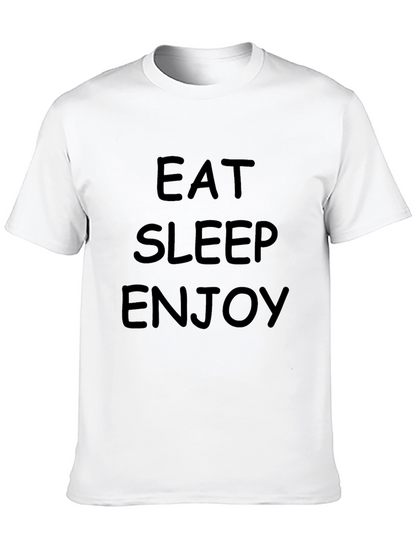 Eat Sleep Enjoy Mens Black T-Shirt