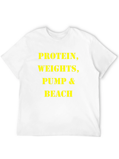 Protein Weights Pump Beach Mens T-Shirt
