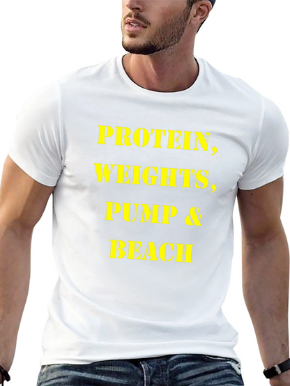 Protein Weights Pump Beach Mens T-Shirt