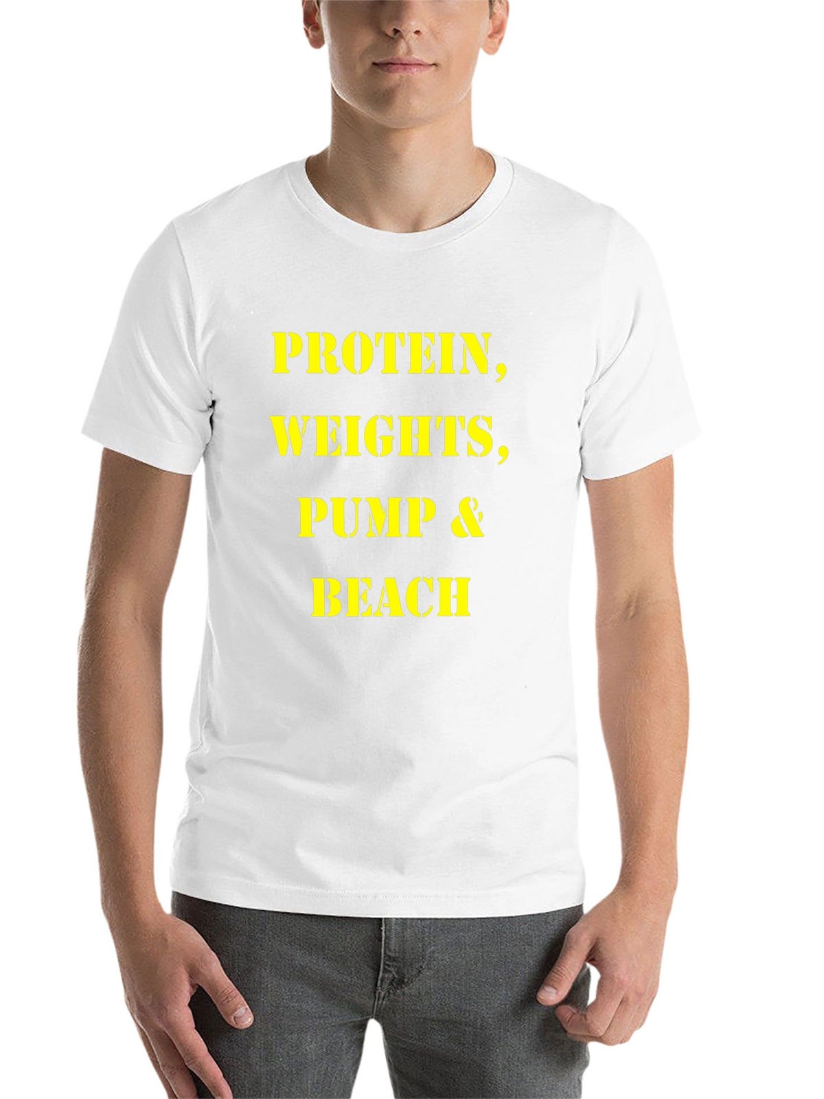 Protein Weights Pump Beach Mens T-Shirt