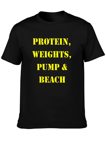Protein Weights Pump Beach Mens T-Shirt