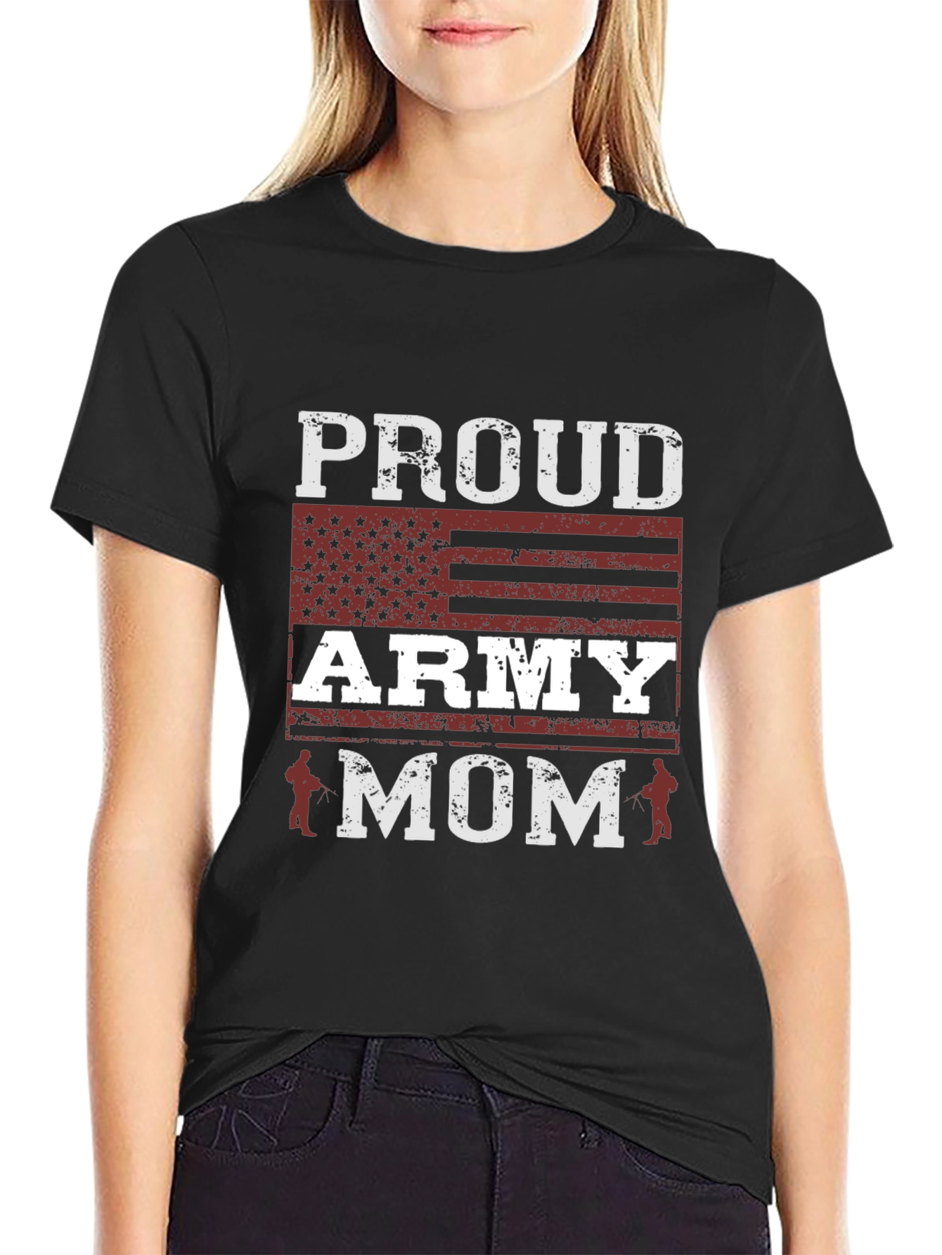 Proud Army Mom T-Shirt - Patriotic Graphic Tee