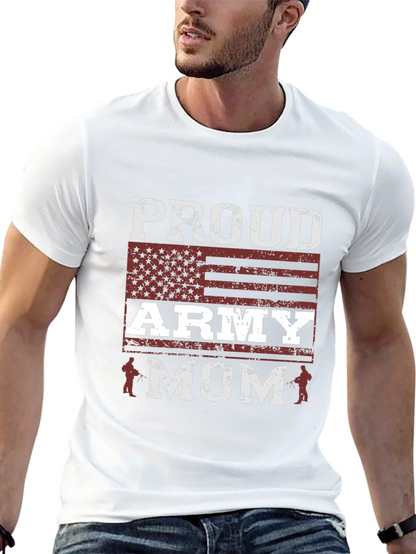 Proud Army Mom T-Shirt - Patriotic Graphic Tee