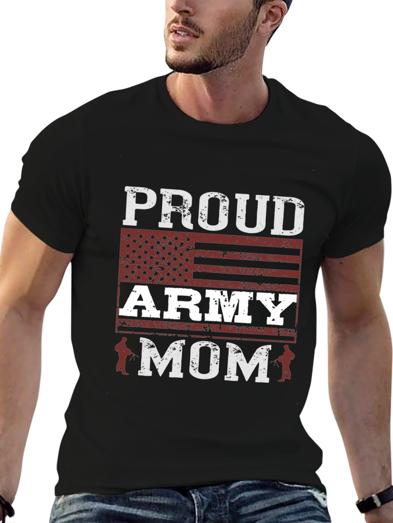 Proud Army Mom T-Shirt - Patriotic Graphic Tee