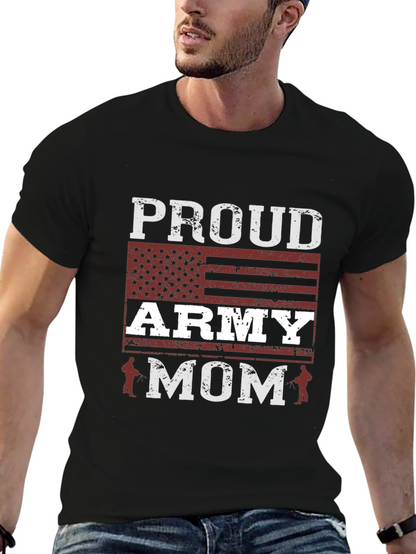 Proud Army Mom T-Shirt - Patriotic Graphic Tee