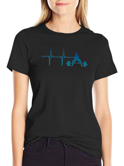 Weightlifting Heartbeat T-Shirt - Black