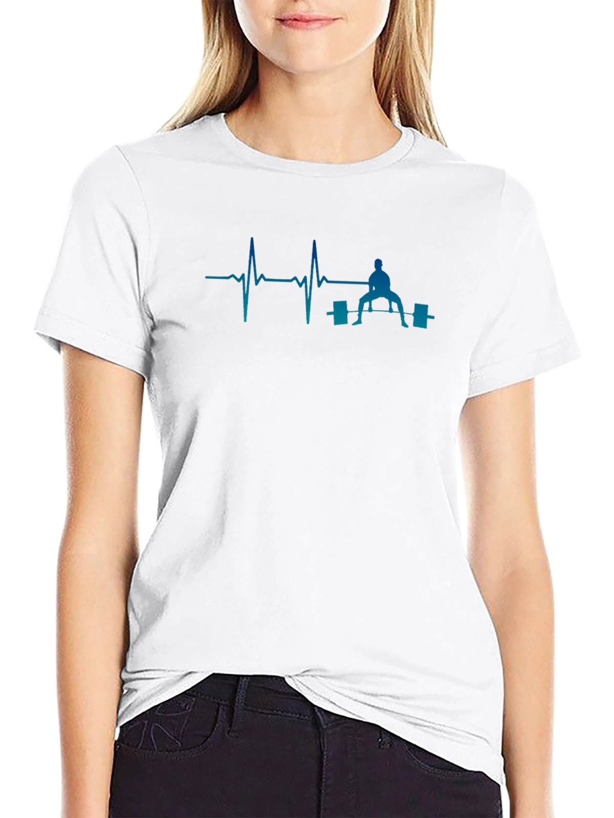 Weightlifting Heartbeat T-Shirt - Black