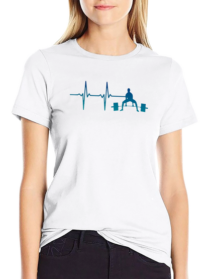 Weightlifting Heartbeat T-Shirt - Black
