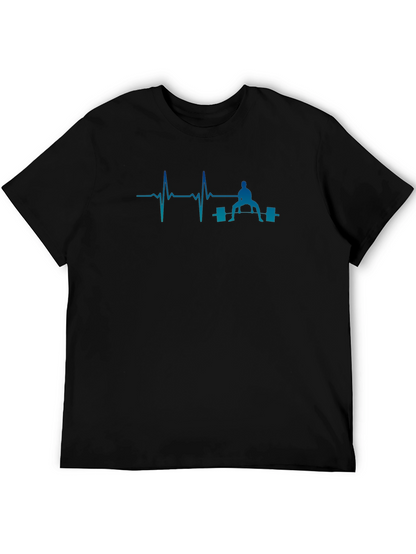 Weightlifting Heartbeat T-Shirt - Black