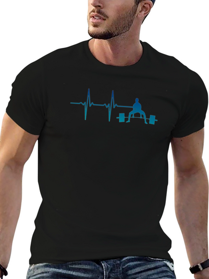 Weightlifting Heartbeat T-Shirt - Black