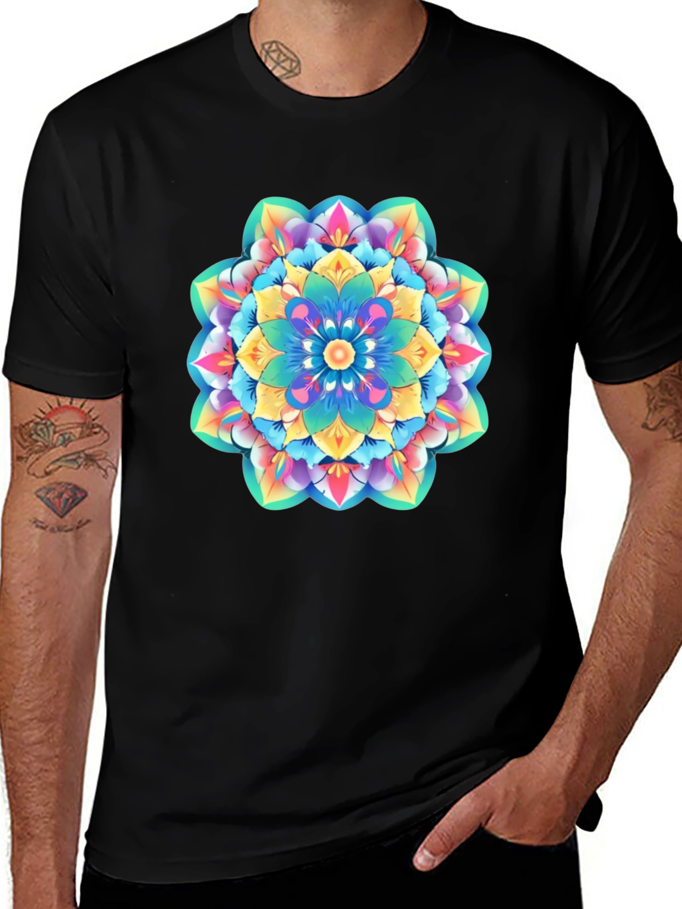 Vibrant Mandala Graphic Tee - Stylish Unisex T-Shirt
