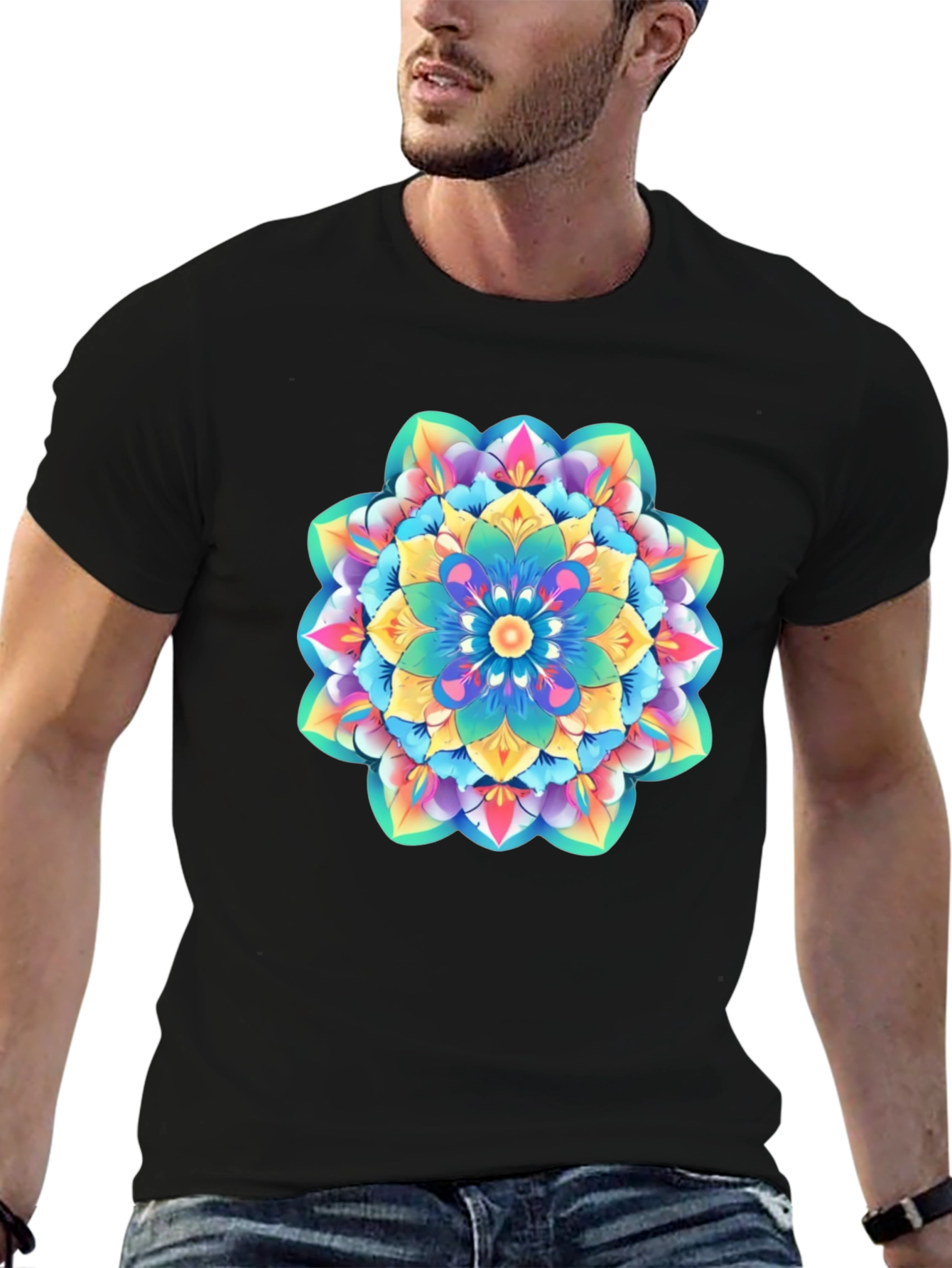 Vibrant Mandala Graphic Tee - Stylish Unisex T-Shirt