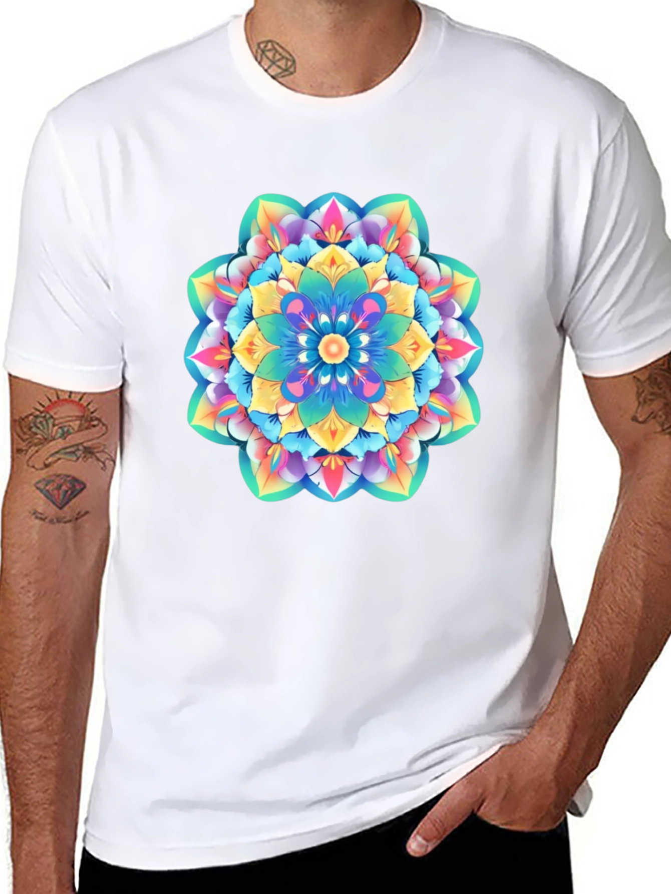 Vibrant Mandala Graphic Tee - Stylish Unisex T-Shirt