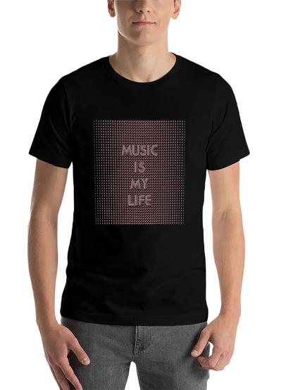 Music Is My Life Black Graphic T-Shirt