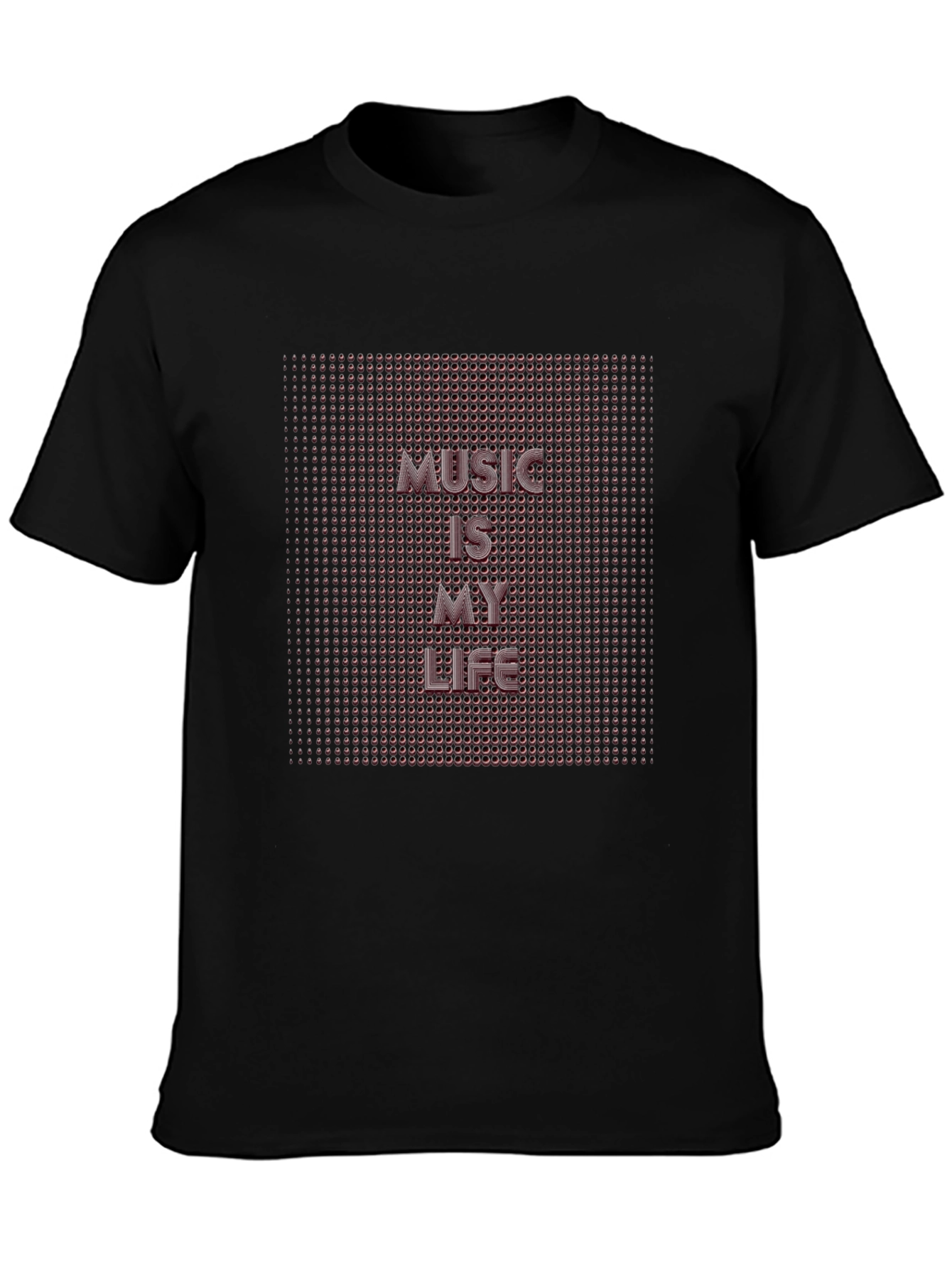 Music Is My Life Black Graphic T-Shirt
