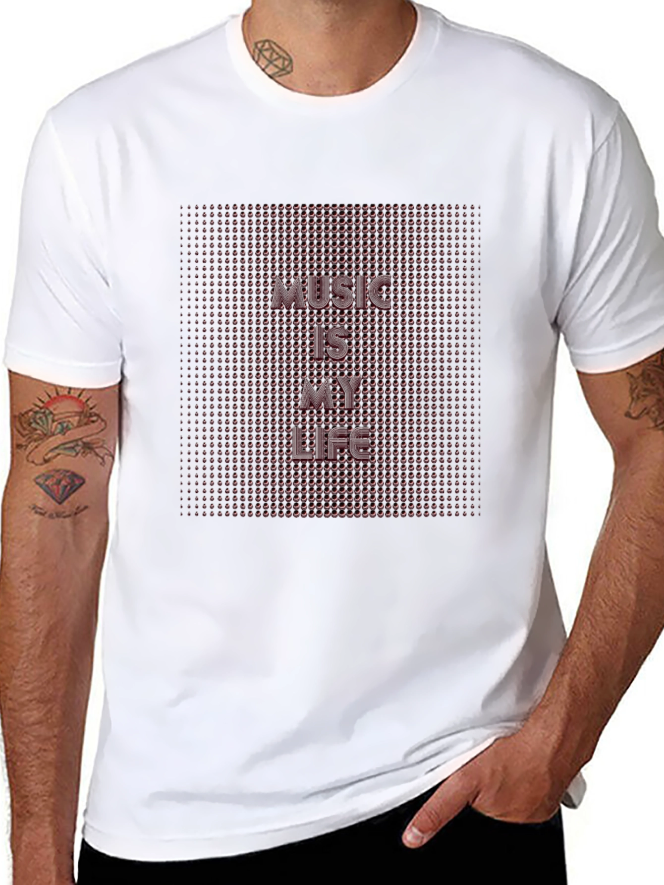 Music Is My Life Black Graphic T-Shirt