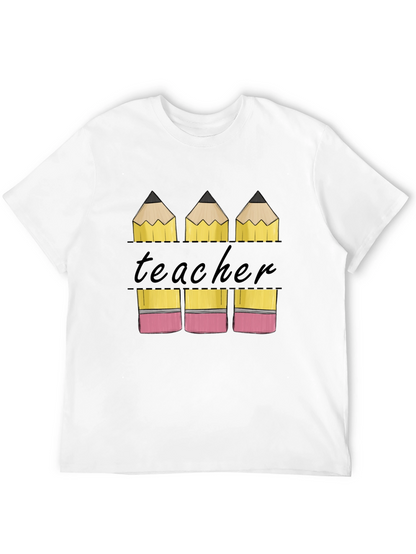 Teacher Pencil Graphic T-Shirt - Back to School Tee