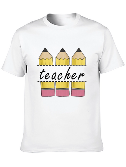 Teacher Pencil Graphic T-Shirt - Back to School Tee