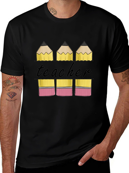 Teacher Pencil Graphic T-Shirt - Back to School Tee