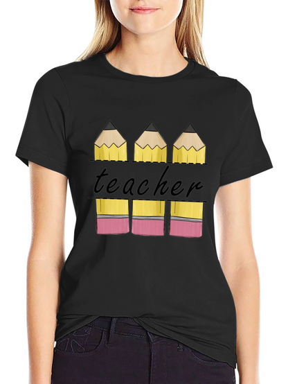 Teacher Pencil Graphic T-Shirt - Back to School Tee