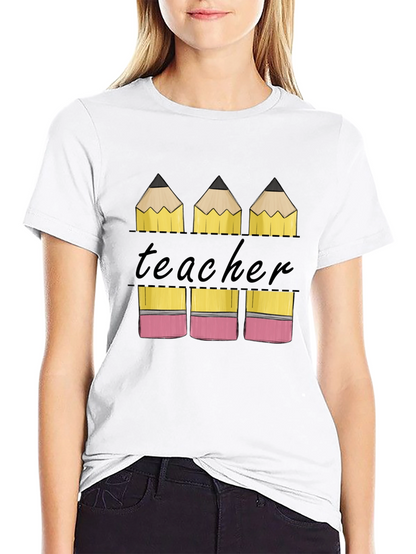Teacher Pencil Graphic T-Shirt - Back to School Tee