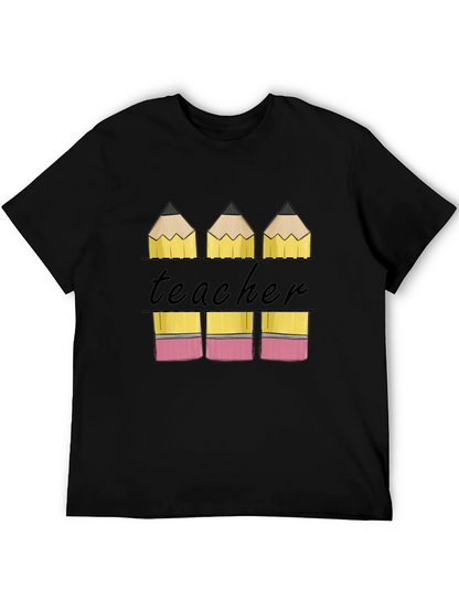 Teacher Pencil Graphic T-Shirt - Back to School Tee