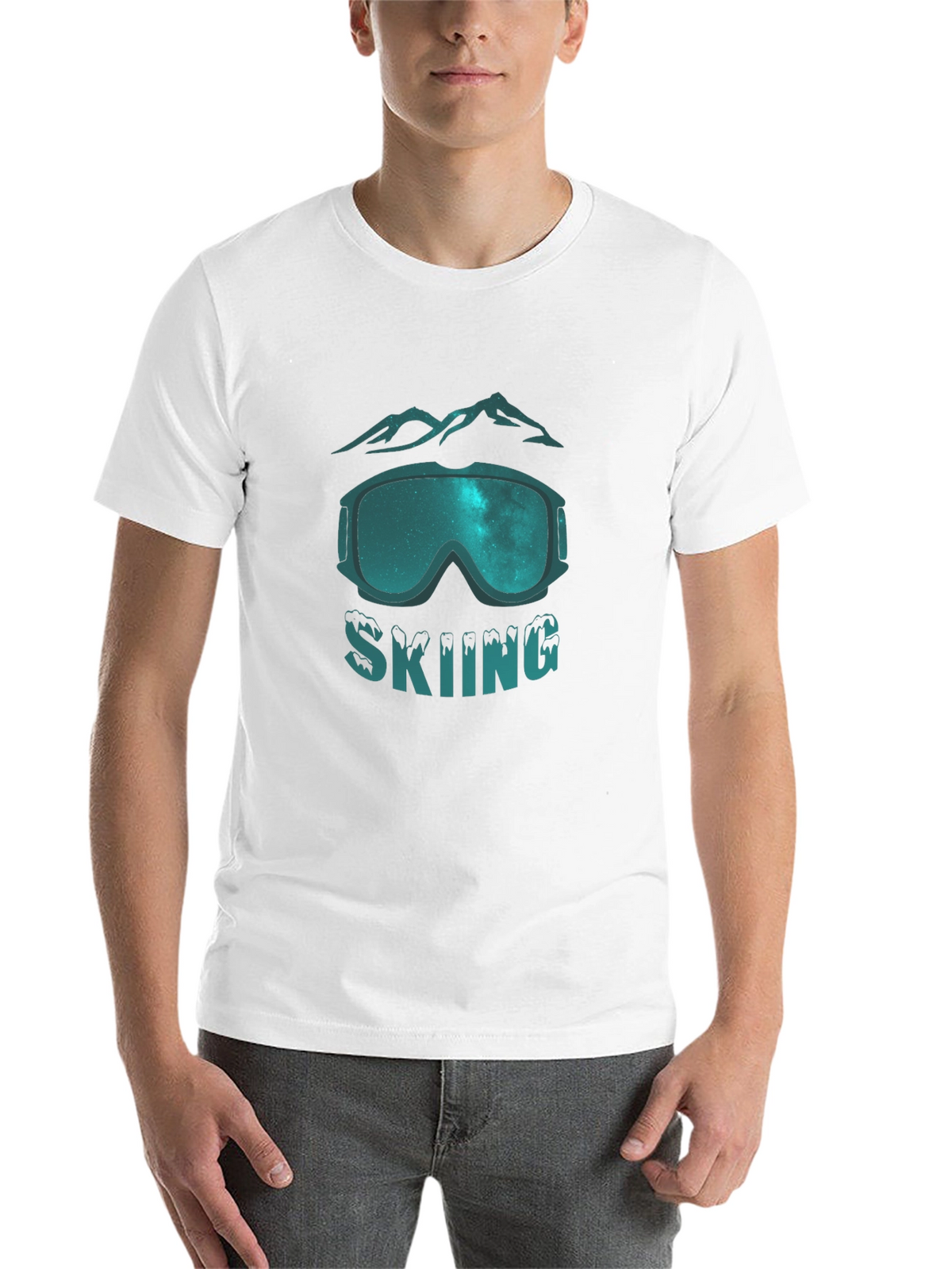 Skiing Graphic Tee - Mountain Goggles Design