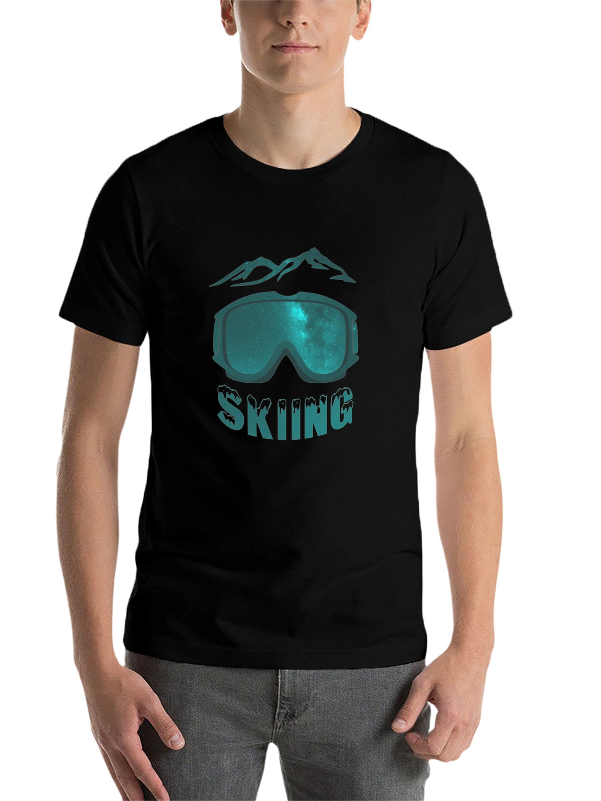 Skiing Graphic Tee - Mountain Goggles Design