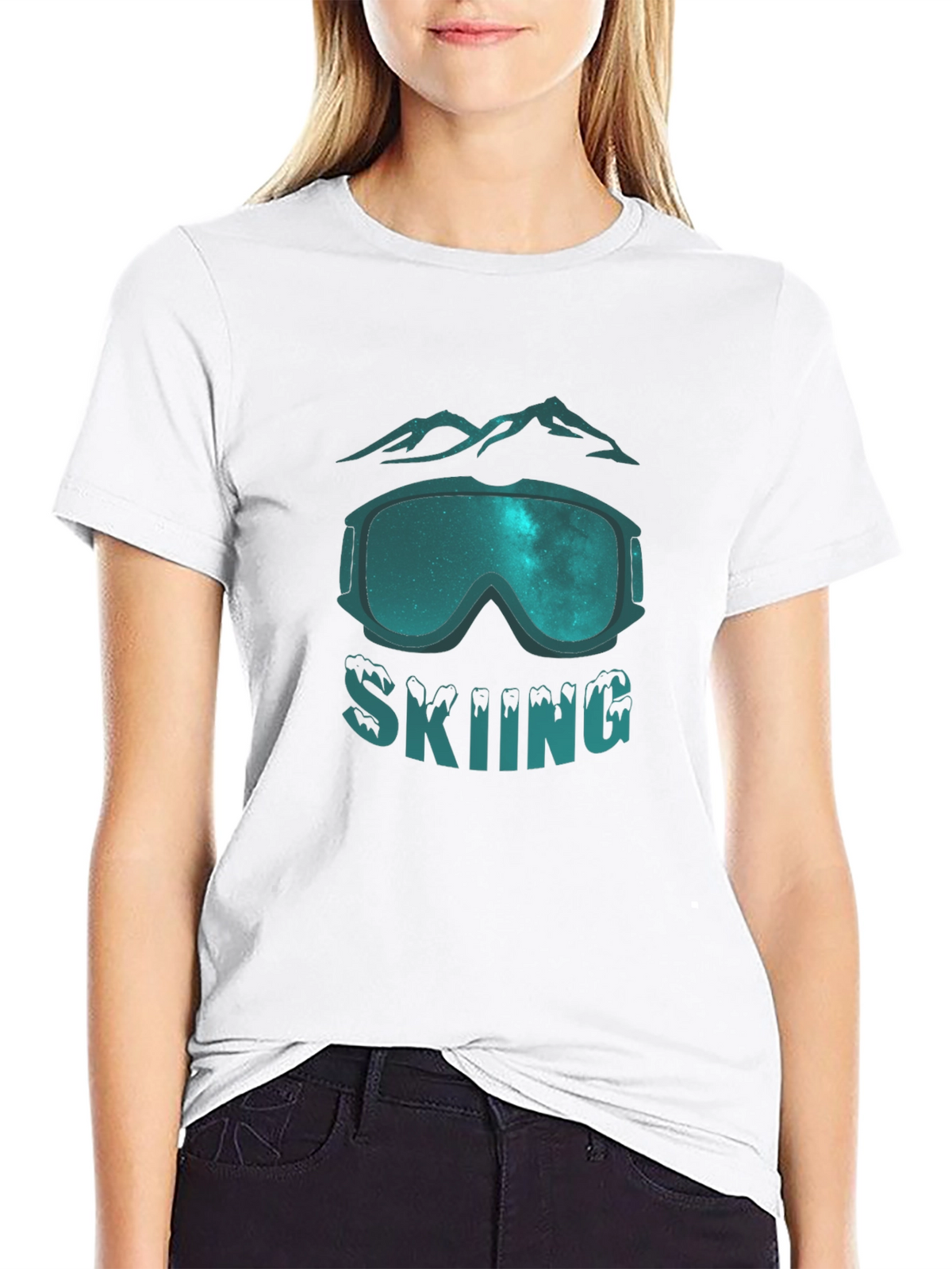Skiing Graphic Tee - Mountain Goggles Design