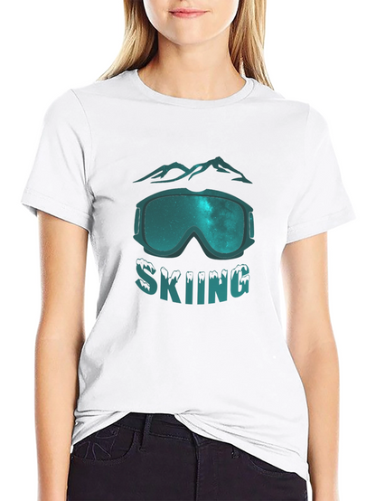 Skiing Graphic Tee - Mountain Goggles Design