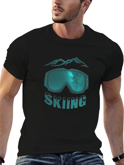 Skiing Graphic Tee - Mountain Goggles Design