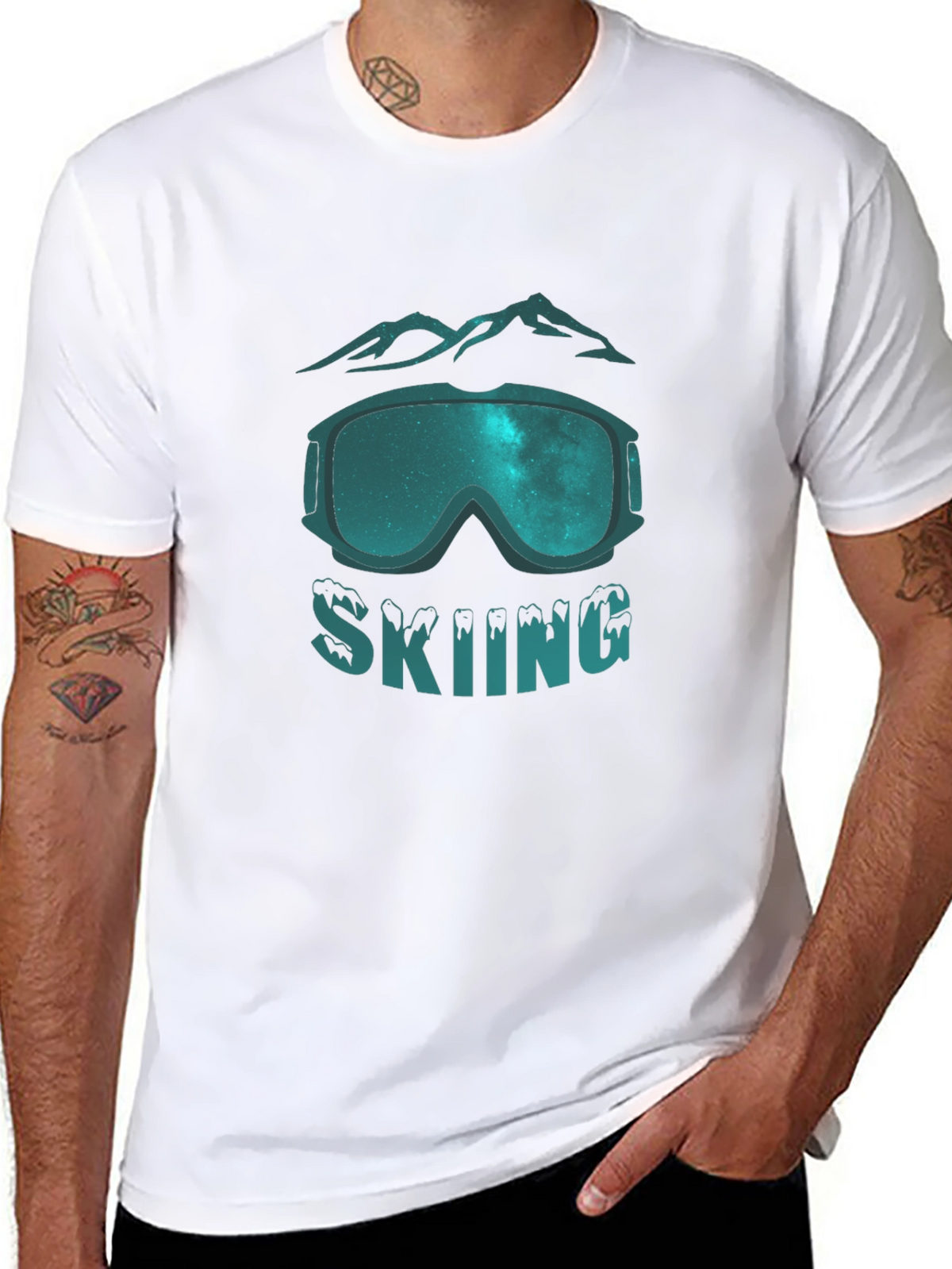 Skiing Graphic Tee - Mountain Goggles Design