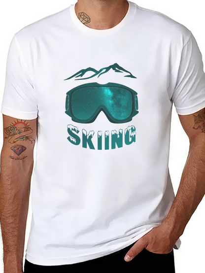 Skiing Graphic Tee - Mountain Goggles Design