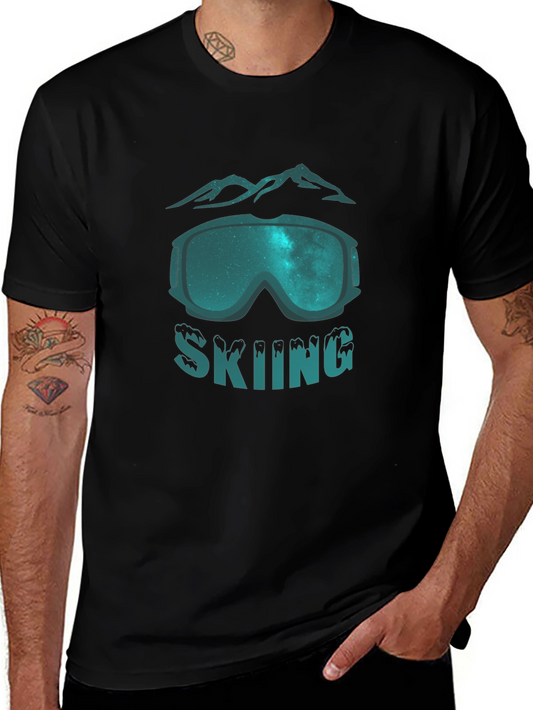 Skiing Graphic Tee - Mountain Goggles Design