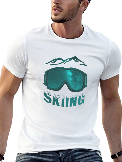 Skiing Graphic Tee - Mountain Goggles Design