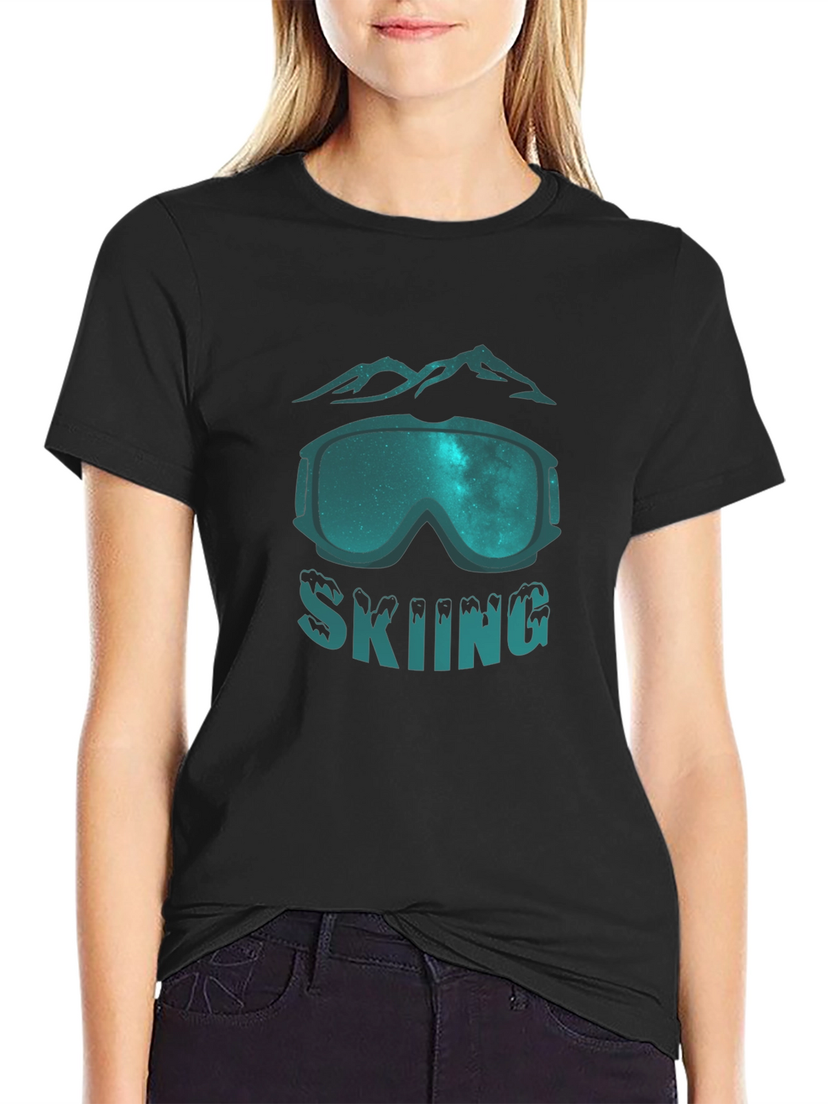 Skiing Graphic Tee - Mountain Goggles Design