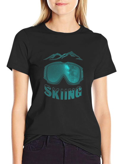 Skiing Graphic Tee - Mountain Goggles Design