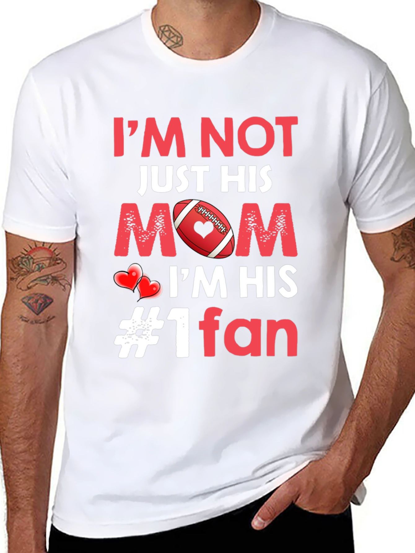Moms #1 Fan Football T-Shirt